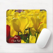 Mam, ik hou van je! Kwalitatief muisblok Gele Tuli Muismat (Met muis)