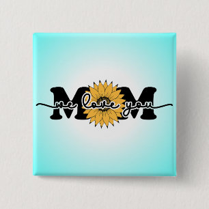 Mam ik hou van je Moederdag-43250 Vierkante Button 5,1 Cm