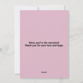 Mam Ik hou van je Moo Moederdag Verjaardag Mam Feestdagenkaart (Achterkant)