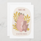 Mam, ik hou van je. Stomme beren dier. Moederdag Feestdagenkaart (Voorkant / Achterkant)