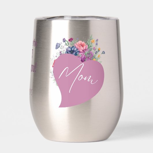 Mam Ik hou van je Waterverf Wildbloemen Hart (Achterkant)