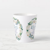 Mam, ik hou van je | Waterverf witte bloemvlinder Latte Mok (Voorkant)