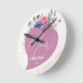 Mam Ik hou van je Wildbloemen Hart Moederdag Ronde Klok (Hoek)