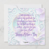 Mam ik hou van jou Fantasie Paarse Vlinder Univers Feestdagenkaart (Achterkant)