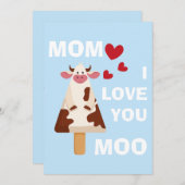 Mam ik hou van jou Moo Moederdag Verjaardag Mam Feestdagenkaart (Voorkant / Achterkant)
