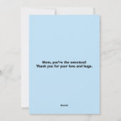 Mam ik hou van jou Moo Moederdag Verjaardag Mam Feestdagenkaart (Achterkant)