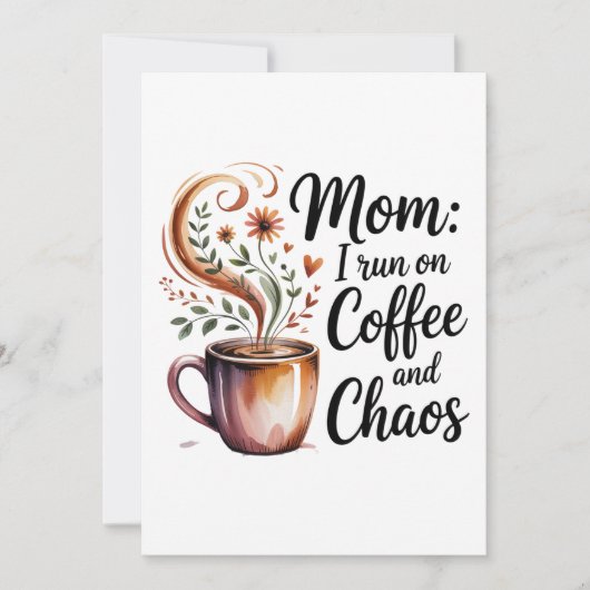Mam, ik loop op koffie en chaos kaart (Voorkant)
