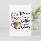 Mam, ik loop op koffie en chaos kaart (Staand voorkant)