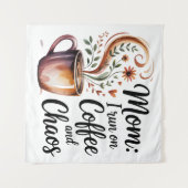 Mam, ik loop op koffie en chaos wandkleed (Voorkant (horizontaal))