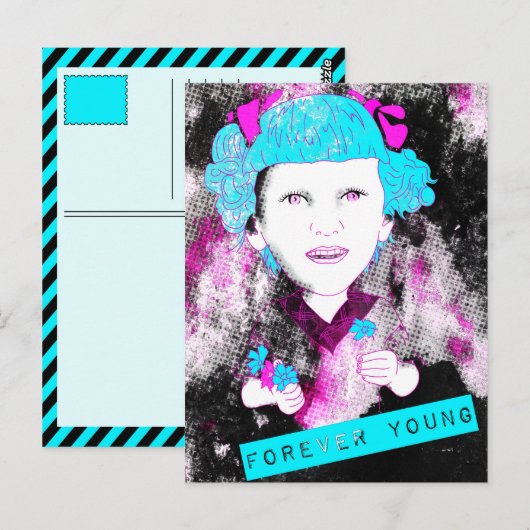 Mam, ik mis je... eeuwig jong. briefkaart (Voorkant / Achterkant)