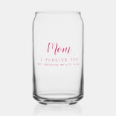 "Mam, ik vergeef je" grappige schattige kattenlief Blikvorm Glas (Voorkant)
