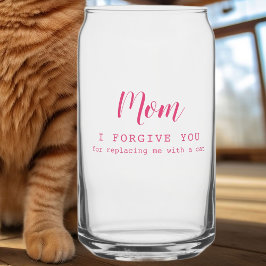 "Mam, ik vergeef je" grappige schattige kattenlief Blikvorm Glas