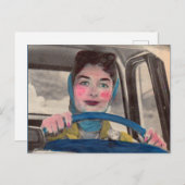 Mam in de jaren '50 op het wiel briefkaart (Voorkant / Achterkant)