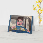 Mam in de jaren '50 op het wiel kaart (Gele Bloem)