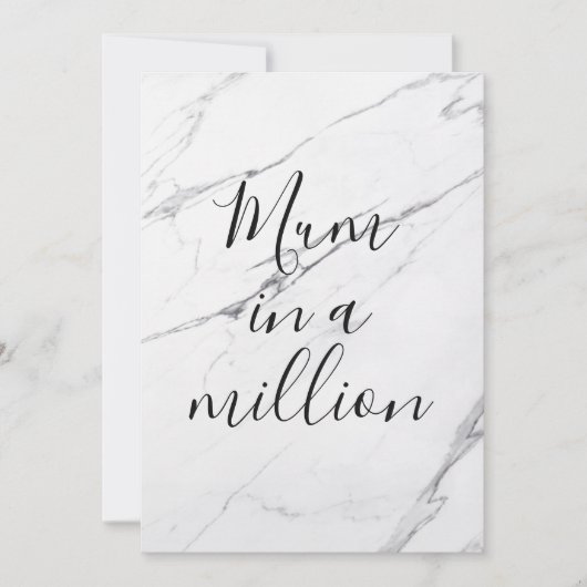 Mam in miljoen | Moederdag witte marmer (Voorkant)