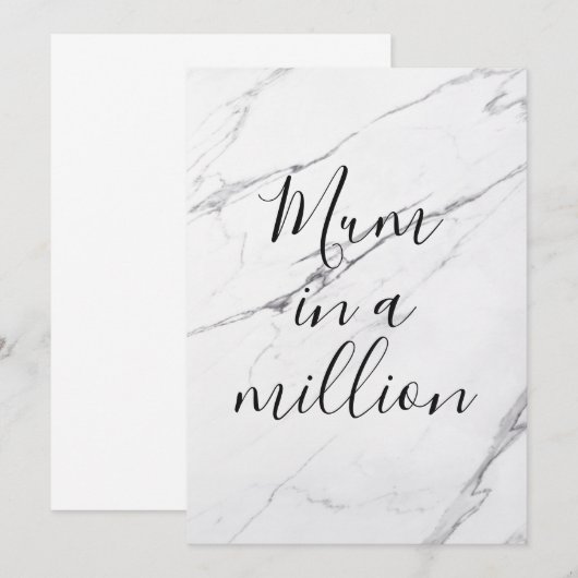 Mam in miljoen | Moederdag witte marmer (Voorkant / Achterkant)