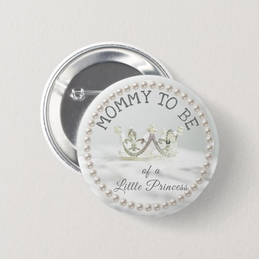 Mam is Baby shower Button Prinses Thées (Voorkant /achterkant)