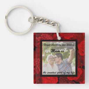 Mam Is De Allerliefste Gepersonaliseerde Foto Bloe Sleutelhanger