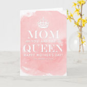 Mam is de koningin | MOEDERDAG Kaart (Gele Bloem)