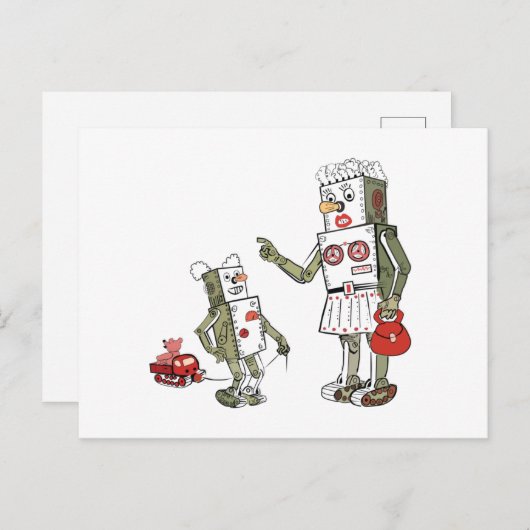 Mam is een robot briefkaart (Voorkant / Achterkant)