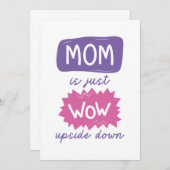 Mam is gewoon ondersteboven bedankkaart (Voorkant / Achterkant)