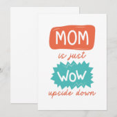 Mam is gewoon ondersteboven bedankkaart (Voorkant / Achterkant)