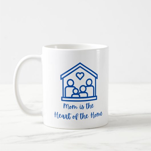 Mam is het hart van het huis op een koffiemok (Links)