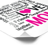 Mam is liefde - Moederdag of Mam's verjaardag Foto Afdruk (Hoek)