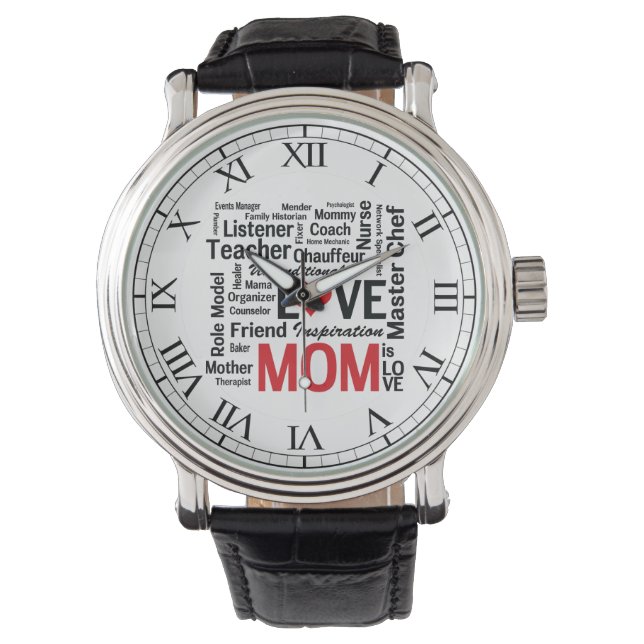 Mam is liefde - Moederdag of Mam's verjaardag Horloge (Voorkant)