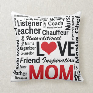 Mam is Love Pillow voor Mam met meerdere talenten Kussen