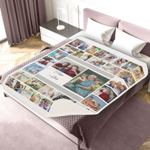 Mam is verliefd op 34 Foto Collage Sherpa Blanket Deken