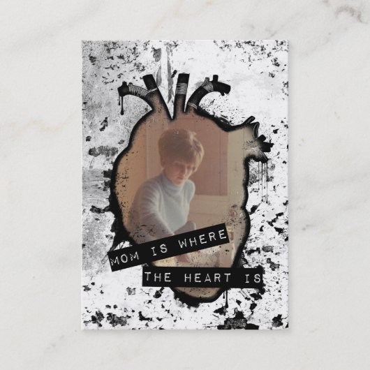 Mam is waar het hart is contactkaartje (Voorkant)