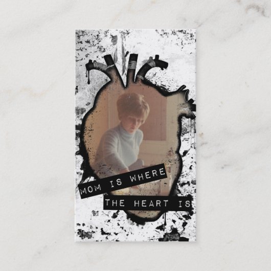 Mam is waar het hart is contactkaartje (Voorkant)