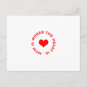 Mam is waar het hart op de knop staat briefkaart