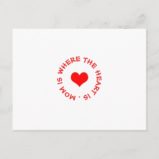 Mam is waar het hart op de knop staat briefkaart (Voorkant)