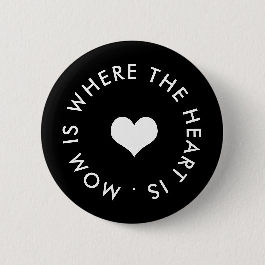 Mam is waar het hart op de knop staat ronde button 5,7 cm (Voorkant)