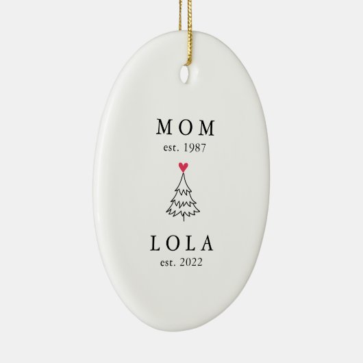 mam | Jaar Oost Lola | Kerstmis Keramisch Ornament (Rechts)