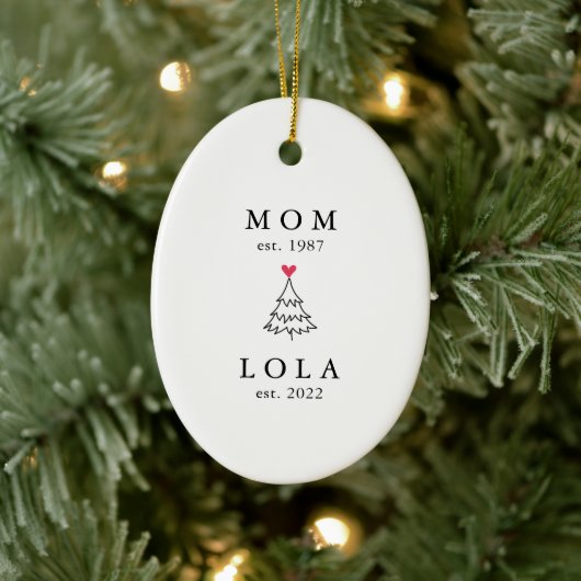 mam | Jaar Oost Lola | Kerstmis Keramisch Ornament (Boom)