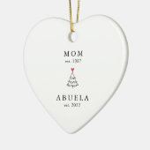 mam | Jaar Oost van Abuela | Kerstakeramische vers Keramisch Ornament (Links)