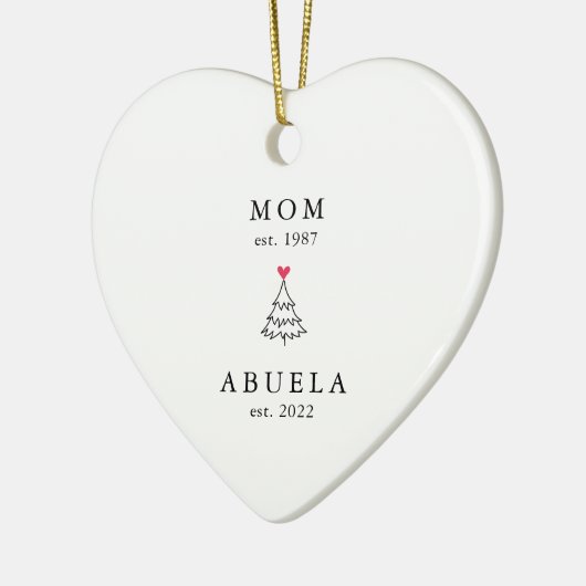 mam | Jaar Oost van Abuela | Kerstakeramische vers Keramisch Ornament (Links)