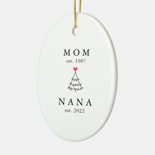 mam | Jaar Oost van het jaar Nana | Kerstmis Keramisch Ornament (Links)