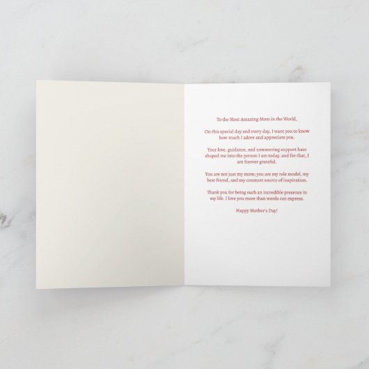 Mam, je bedoelt de wereld Moederdag Kaart (Binnen)