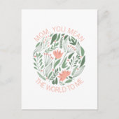 Mam je bedoelt de wereld voor mij Moederdag Briefk Briefkaart (Voorkant)