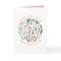 Mam je bedoelt de wereld voor mij Moederdag-kaart