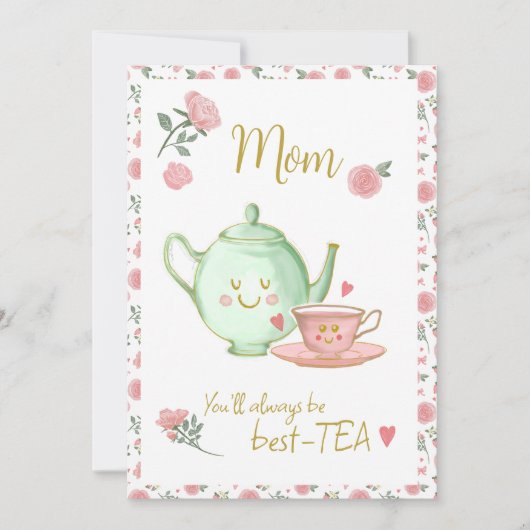 Mam, je bent altijd mijn beste-thee kaart (Voorkant)