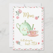 Mam, je bent altijd mijn beste-theekaart feestdagenkaart (Voorkant)