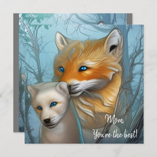 Mam Je bent de beste - Fox en baby (Voorkant / Achterkant)