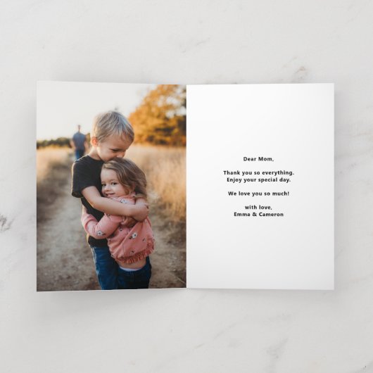 Mam Je bent de beste | Happy Moederdag Folie Feestdagenkaart (Binnenlaag)