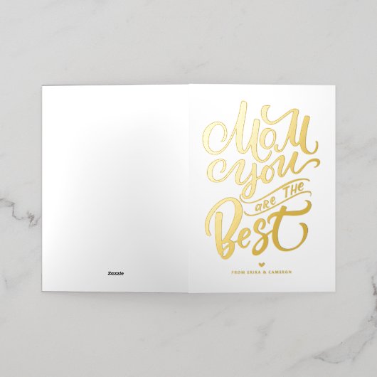 Mam Je bent de beste | Happy Moederdag Folie Feestdagenkaart (Buiten Laag)