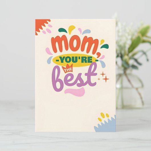 Mam Je bent de Beste: Moederdag Kaart (Staand voorkant)
